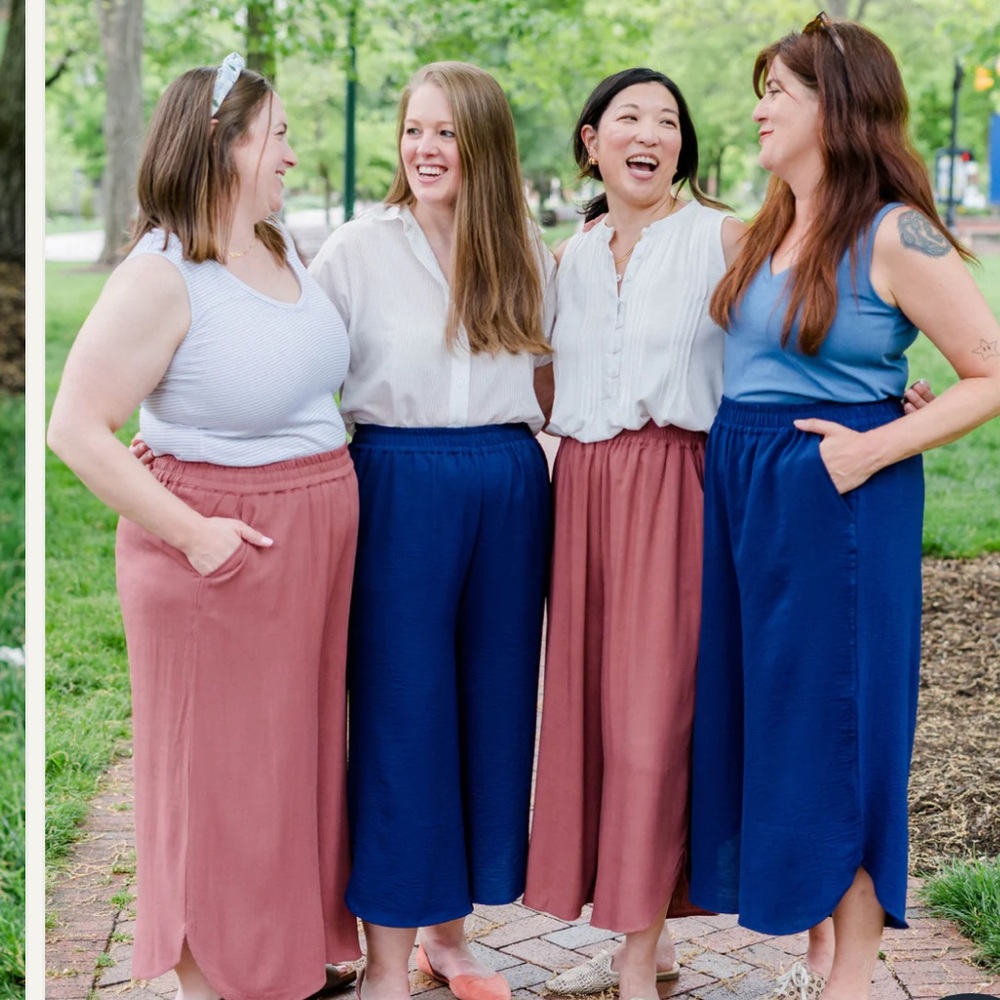 Palazzo crop pants - blue
